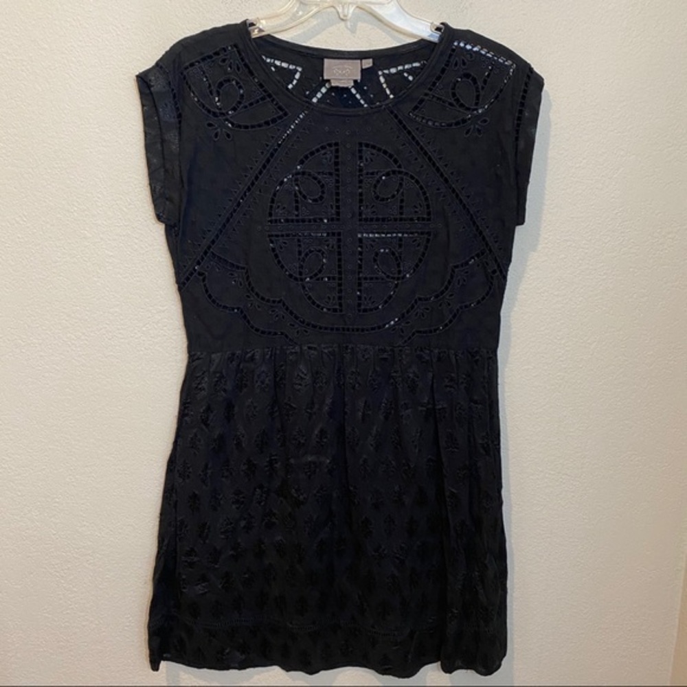 Vanessa Virginia Eyelet Dress Black View 2
